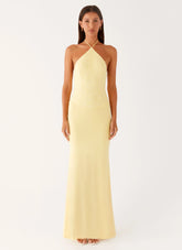 Fiesta Halter Maxi Dress - Sunny Yellow