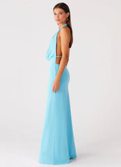 Driftwood Cowl Maxi Dress - Turquoise